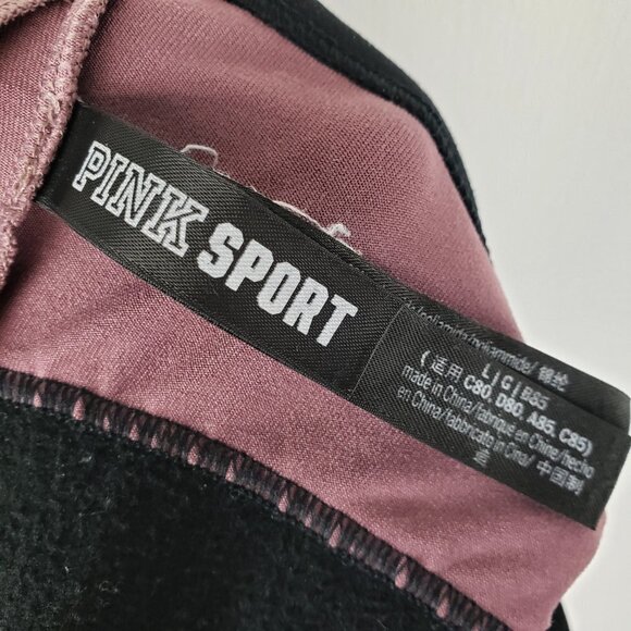 PINK Sport Victoria's Secret Sports Bra Racerback Plum No Padding Size Large - Picture 4 of 6